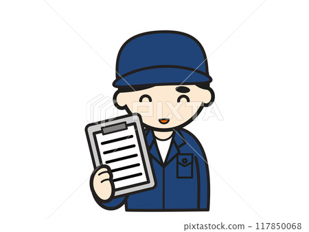 拿著文件的微笑的機械師 拿著文件的微笑的機械師 117850068