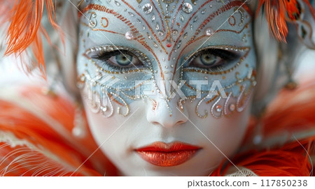 attending the Venice Carnival in Italy, witnessing the elaborate masks, intricate costumes, and romantic atmosphere 117850238