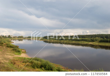 View of the Sukhona River in Totma 117850564