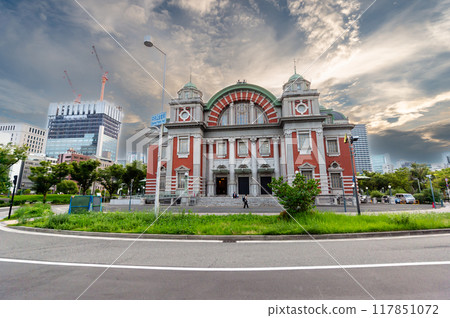 Nakanoshima Central Public Hall with its red walls, July 10, Japan 117851072