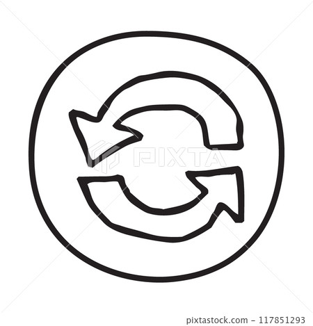 Doodle Recycle Arrows icon Doodle Recycle Arrows icon 117851293