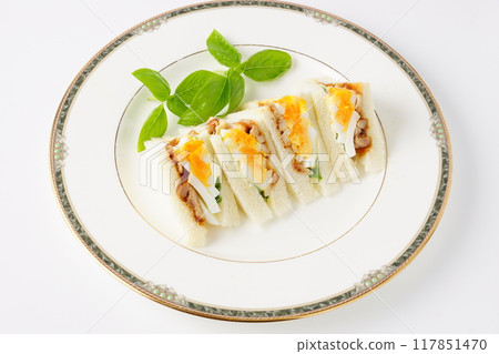 Egg and chicken sandwich 117851470