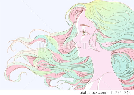美女插畫和美圖“AI生成圖像” 117851744