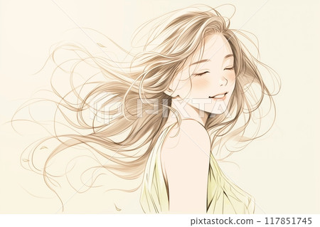 美女插畫和美圖“AI生成圖像” 117851745