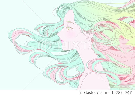 美女插畫和美圖“AI生成圖像” 117851747