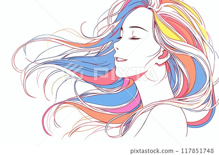 美女插畫和美圖“AI生成圖像” 117851748