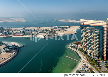 Dubai Palm island from above. Dubai Palm island from above. 117851901