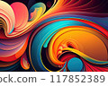 Abstract shape background, geometric colorful backdrop. Abstract layout design 117852389