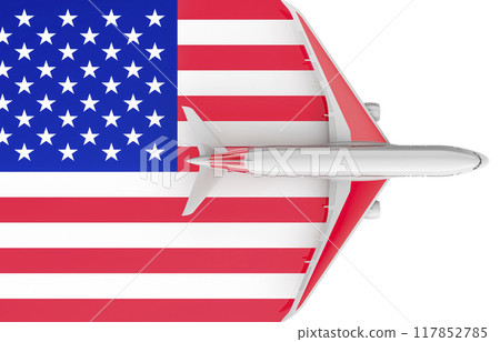 American airlines, flights and avia travel in the USA concept. 3D rendering American airlines, flights and avia travel in the USA concept. 3D rendering 117852785