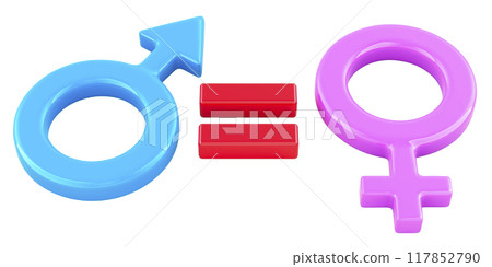Equality of men and women, concept. 3D rendering 117852790