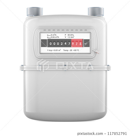 Gas meter, 3D rendering 117852791