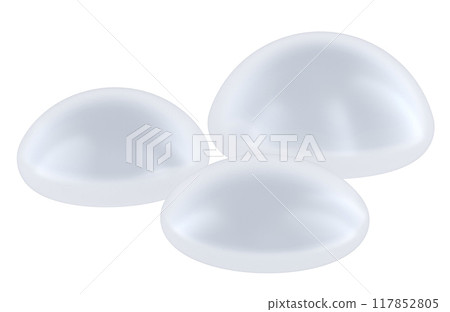 Silicone breast implants, 3D rendering Silicone breast implants, 3D rendering 117852805