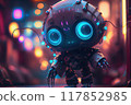 Little cybernetic alien creature, generative ai 117852985