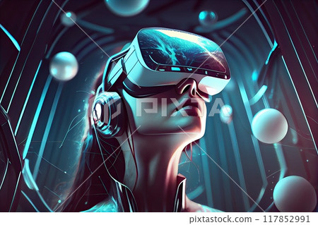VR concept, virtual reality. Generative ai illustration 117852991