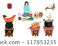 isolated woman cooking on white background vector design 117853235