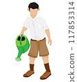 isolated boy  student with water pot vector design 117853314