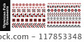 Vector Folk Slavic Pattern Set With Ukrainian Motifs Pattern Pixel vector illustration 117853348