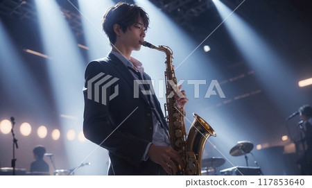 person playing saxophone 117853640