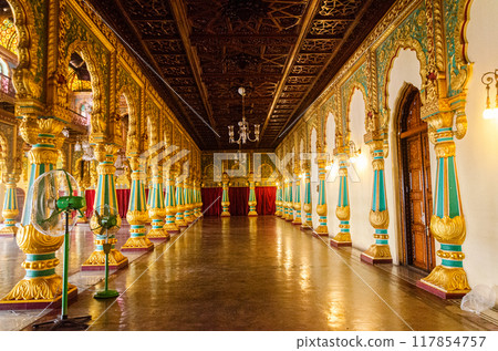 Magnificent view of the interior of Mysore Palace Magnificent view of the interior of Mysore Palace 117854757