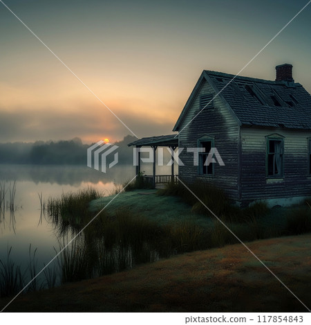 湖邊的老小屋 117854843