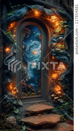 Fantastic painted door with original lighting and stone steps. 117854881