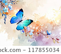 Light pastel butterfly wallpaper 117855034