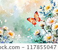 Light pastel flowers and butterflies 2 best wallpapers 117855047