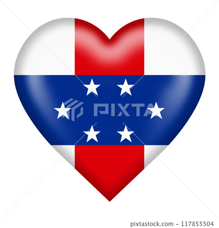 Netherlands Antilles flag heart button Netherlands Antilles flag heart button 117855504