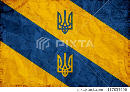 Flag of Invincible Ukraine. Free country of the world. 117855606