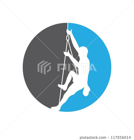 Rock mountain climbing logo template vector illustration 117856014