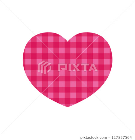 Gingham Check Heart - Pink 117857564