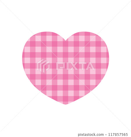 格紋心形 - 粉紅色 117857565