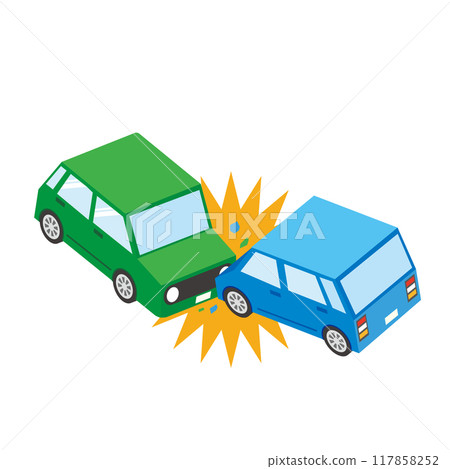 Illustration of a collision accident 117858252