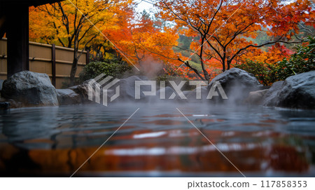 露天浴池和紅葉 露天浴池和紅葉 117858353