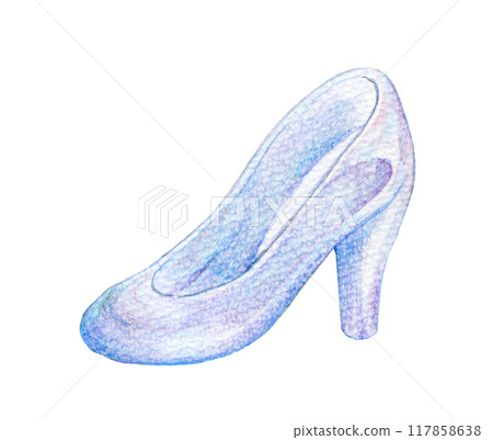 Watercolor illustration: Glass slipper 117858638