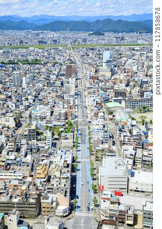 View from the observation deck on the top floor of Gifu City Tower 43, Gifu City (towards Chusekibashi Street) 117858678