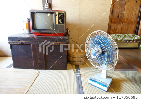 A nostalgic scene with Showa retro appliances A nostalgic scene with Showa retro appliances 117858683