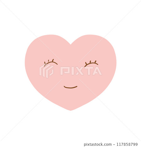 Gentle hand-drawn hearts 117858799