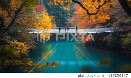 Aerial view of autumn mountain range 117859127