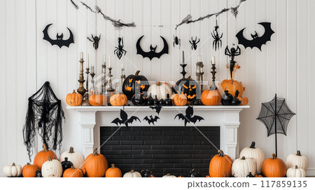 Aerial view of autumn mountain range 117859135