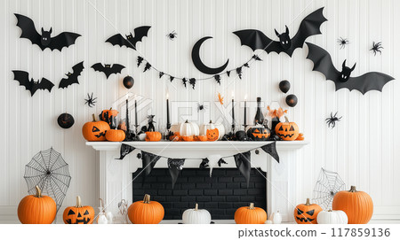 Aerial view of autumn mountain range 117859136