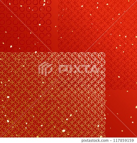 Japanese modern illustration background material arranged with traditional Japanese patterns 117859159