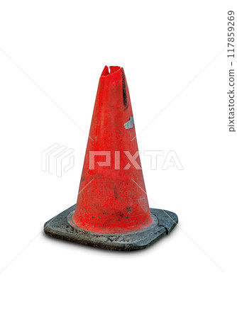 Traffic Cone Isolated. Safety Sign Template. File with Clipping Path. Traffic Cone Isolated. Safety Sign Template. File with Clipping Path. 117859269