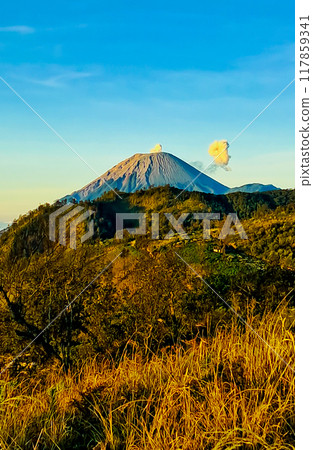 beautiful view of Mount Bromo landscape beautiful view of Mount Bromo landscape 117859341