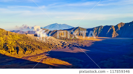 beautiful view of Mount Bromo landscape beautiful view of Mount Bromo landscape 117859346
