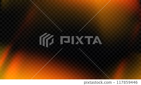 Light leak effect background. Exposed retro film overlay. Old photo filter template. Vintage saturated lens flare texture backdrop. Blurry gradient photographic wallpaper. Vector burn film effect 117859446