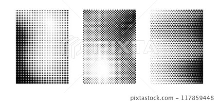 Grunge halftone gradient background set. White and black grit sand noise texture collection. Retro dotted pixelated raster backdrop pack. Cartoon polka dot overlay for banner, poster, print. Vector Grunge halftone gradient background set. White and black grit sand noise texture collection. Retro dotted pixelated raster backdrop pack. Cartoon polka dot overlay for banner, poster, print. Vector 117859448
