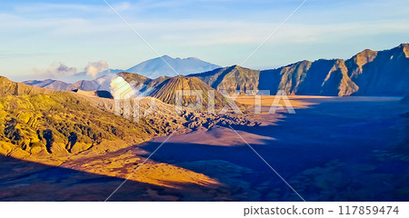 beautiful view of Mount Bromo landscape beautiful view of Mount Bromo landscape 117859474