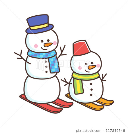 Snowman skiing 117859546
