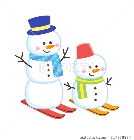 Snowman skiing 117859584